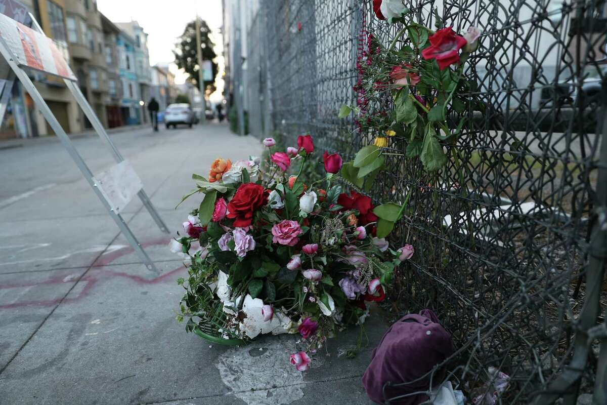 A makeshift memorial grew on Minna Street two days after 16-year-old Victorria Moran-Hidalgo was found dead of a drug overdose at that spot on Feb. 18, 2022. 