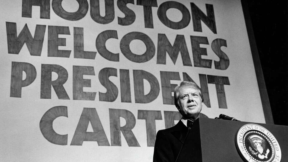 06/23/1978 - President Jimmy Carter speaks at Democratic fund-raiser dinner at the Hyatt Regency Hotel in Houston.