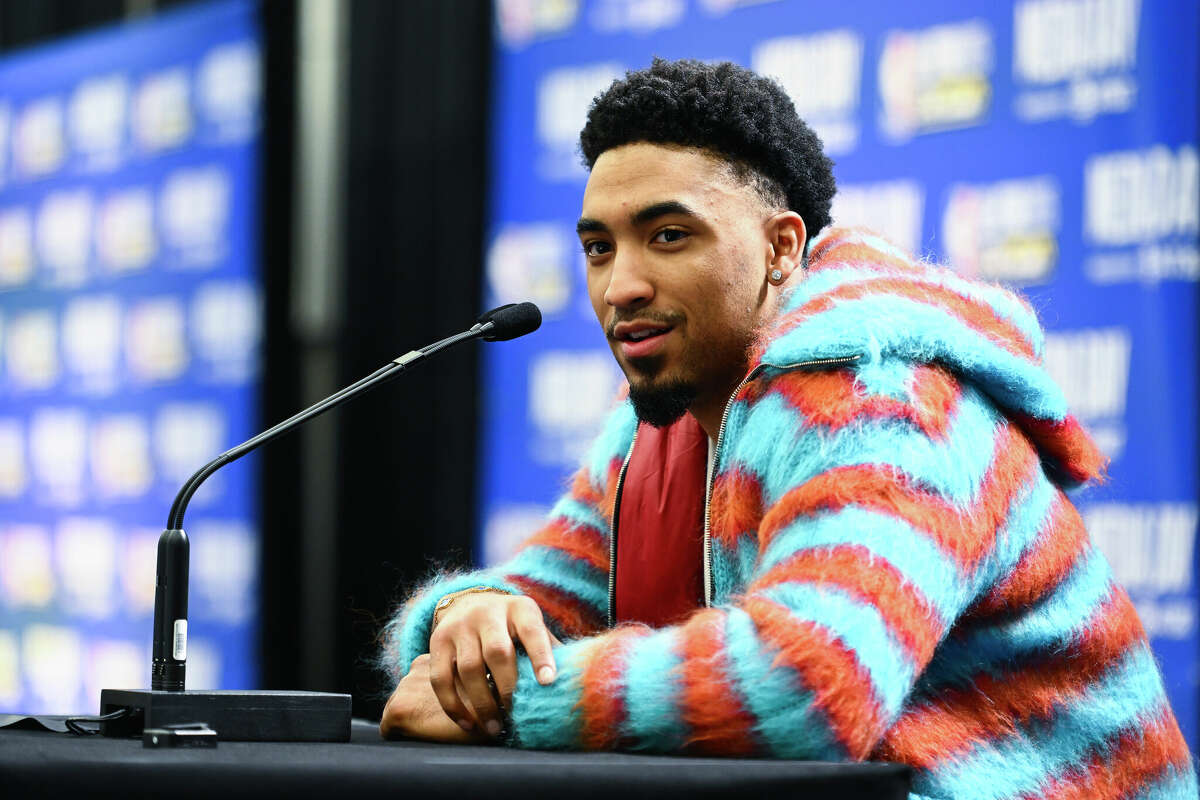 K.J. Martin of the Houston Rockets speaks during media availability as part of 2023 NBA All Star Weekend on February 18, 2023 in Salt Lake City, Utah.  (Photo by Alex Goodlett/Getty Images)