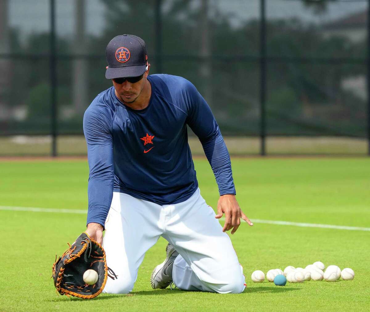 Michael Brantley Takes Reps at First Base in Spring Training