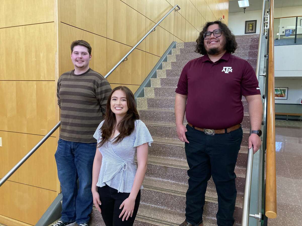 Midland College students selected to the All-Texas Academic Team--pictured from left to right, Nathan Nash, Maria Gonzalez and Carlos Torres