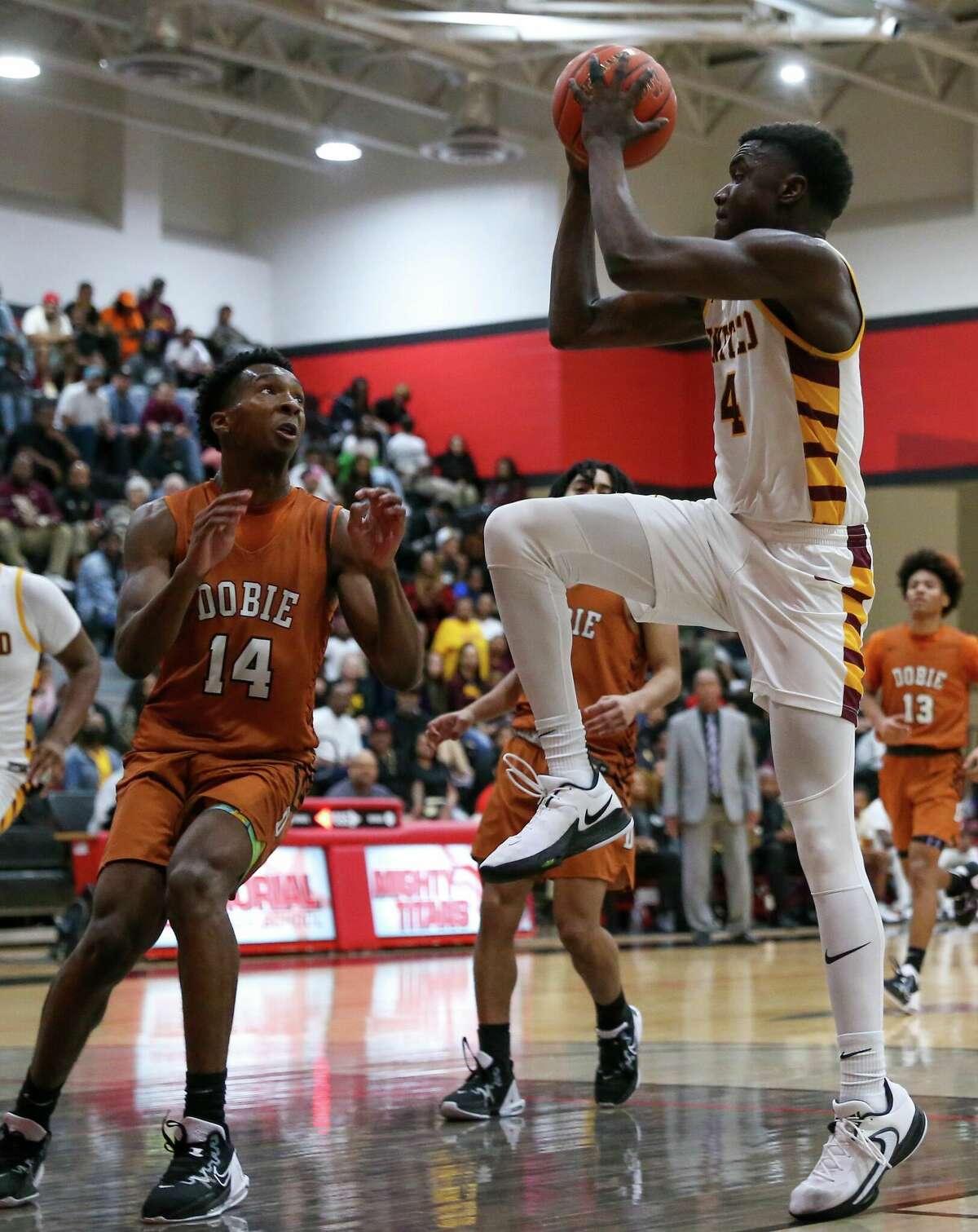 Beaumont United senior forward Trealyn Porchia attempts a shot during a first-round playoff game against Dobie at Port Arthur Memorial High School.