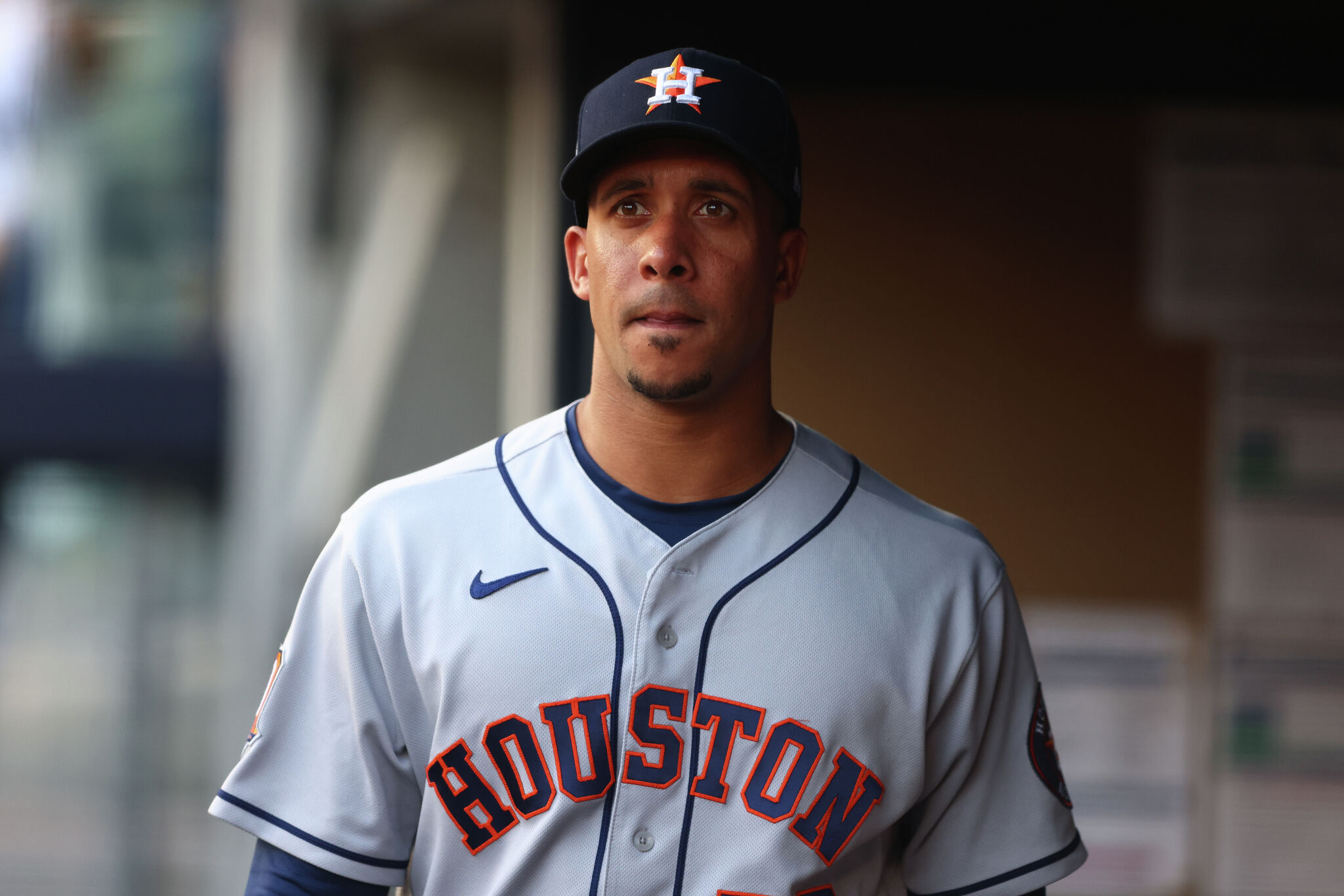 Houston, United States. 07th June, 2022. Houston Astros left fielder Michael  Brantley (23) walks in the bottom of the first inning of the MLB game  between the Houston Astros and the Seattle
