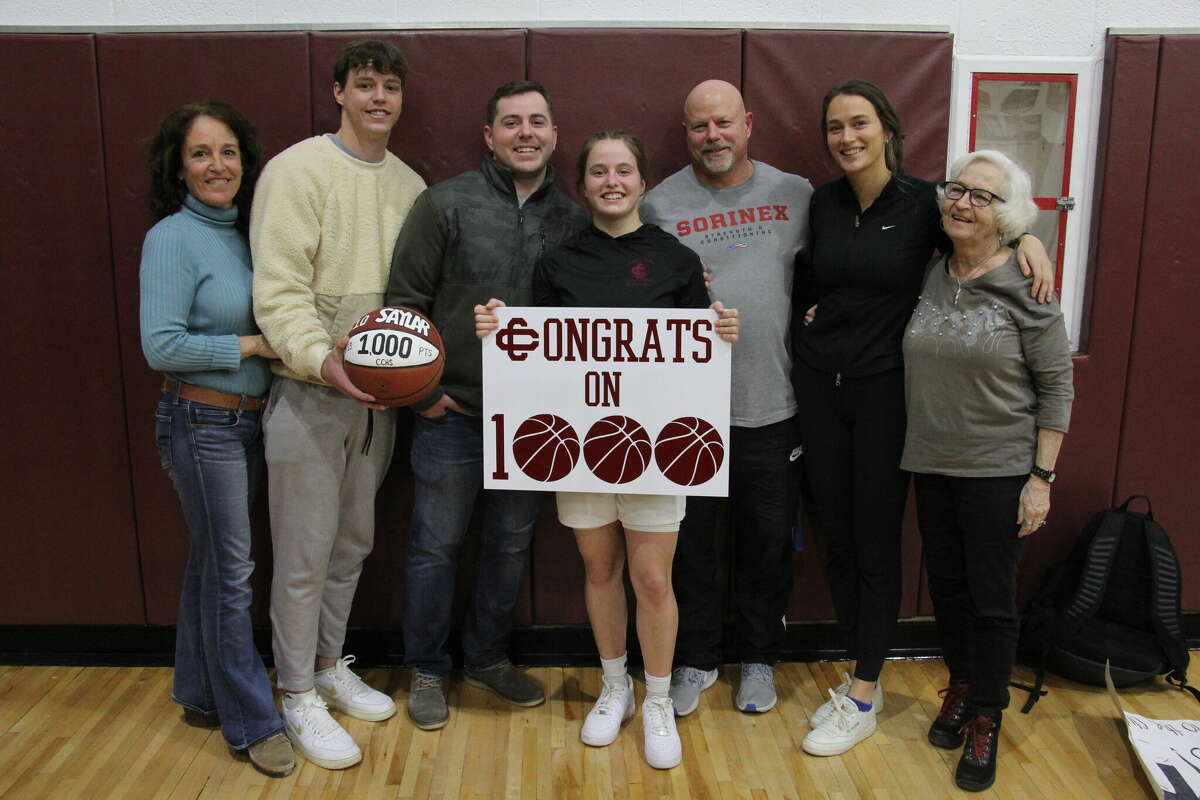 Saylar Cuthrell scored her 1,000th point as a Cass City Red Hawk Tuesday night, Feb. 21.