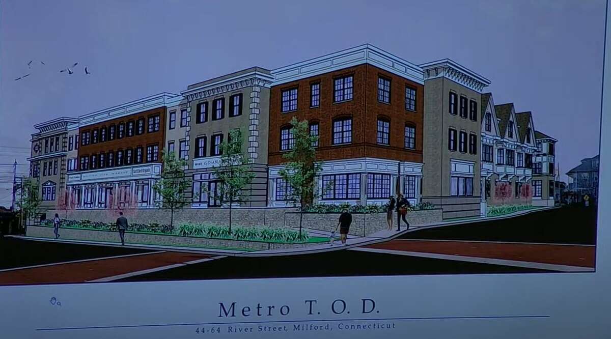 Rendering of the Metro Star Apartment Project located at 44-64 River Street. The project features two apartment buildings and more than 200 parking spaces.
