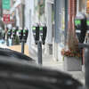 Hundreds of parking meters line Greenwich Avenue in downtown Greenwich, Conn. Thursday, Feb. 23, 2023. A proposed change would double the cost of parking on Greenwich Avenue, bringing the price up to $2 per hour, or 50 cents for 15 minutes.