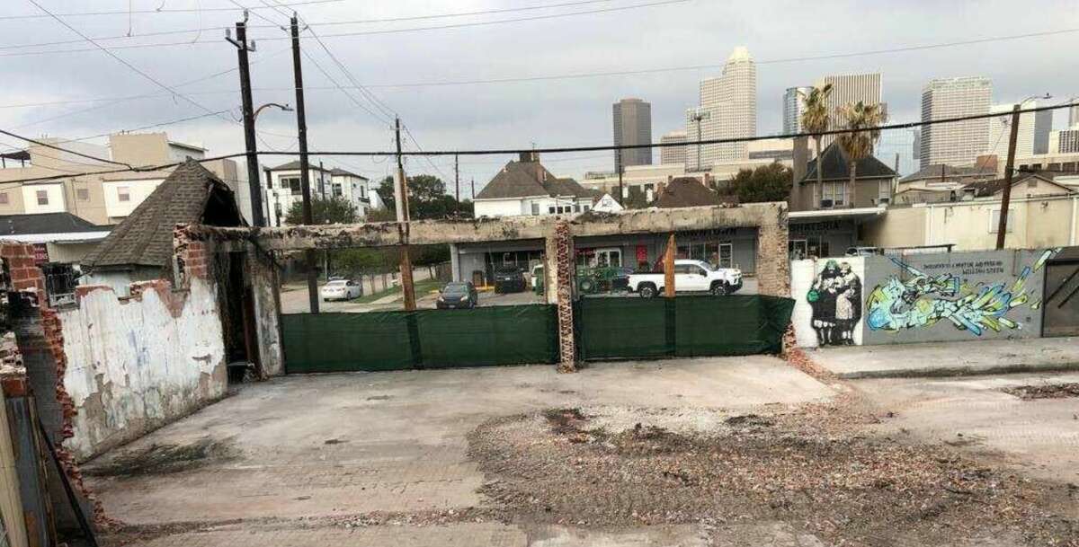 A demolition and cleanup underway at the site of the former Late Night Pie in the 300 block of Tuam in Houston, Texas on Feb. 23, 2023. The new owners of the property, Harry's Restaurant, are mulling over ideas on what to do next.