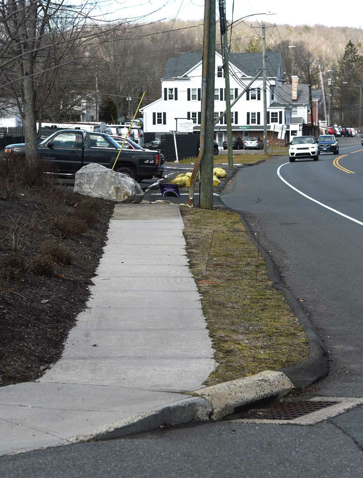 Construction is being planned in the Branchville area involving a sidewalk and a re-designed intersection of Route 7 and 102. Friday, February 24, 2023, Ridgefield, Conn.