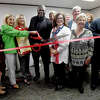 Party chairman Joe Evans and others gather for the ceremonial ribbon cutting during a welcome event Friday at the new Jefferson County Republican Party Headquarters in Beaumont. Photo made Friday, February 24, 2023 Kim Brent/Beaumont Enterprise