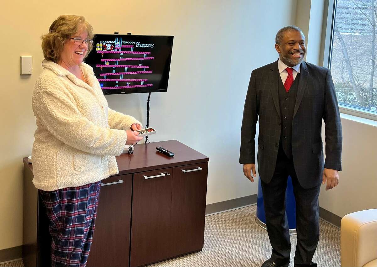 Albany County Department of Children, Youth and Families Moira Manning and Family Court Judge Richard Rivera attended the ribbon-cutting of a special room for foster youth in Albany County Family Court on Friday, Feb. 24, 2023. The room is designed to ease the experience of Family Court for the youths.