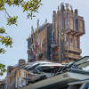 The Quinjet is seen with Guardians of the Galaxy — Mission: Breakout at Avengers Campus at Disney California Adventure on June 2, 2021 in Anaheim.