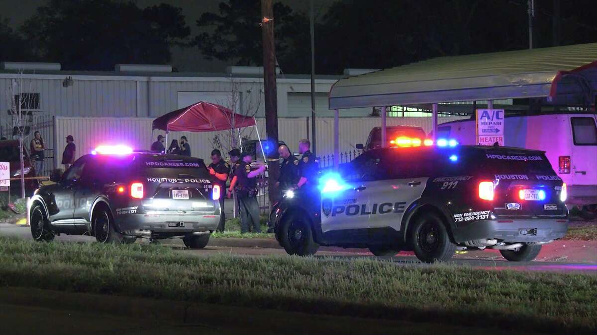Police respond to a shooting outside a club in north Houston.