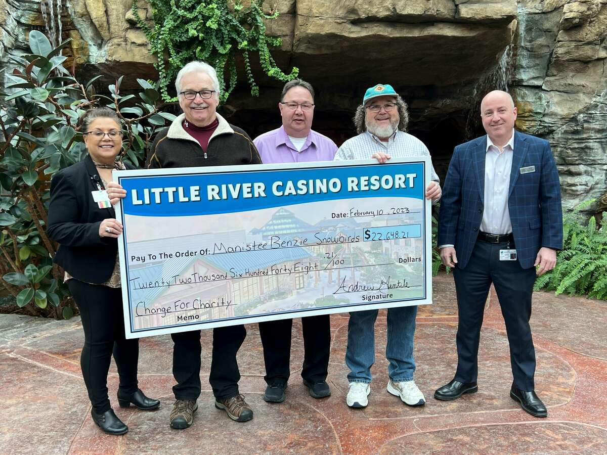 Manistee Benzie Snowbirds receive $22,648.21 from the Little River Casino Resort's Change for Charity program. 