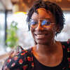 Midland screen/play writer Aja Philpot poses in Grove Tea Lounge on Feb. 21, 2023 in Midland.