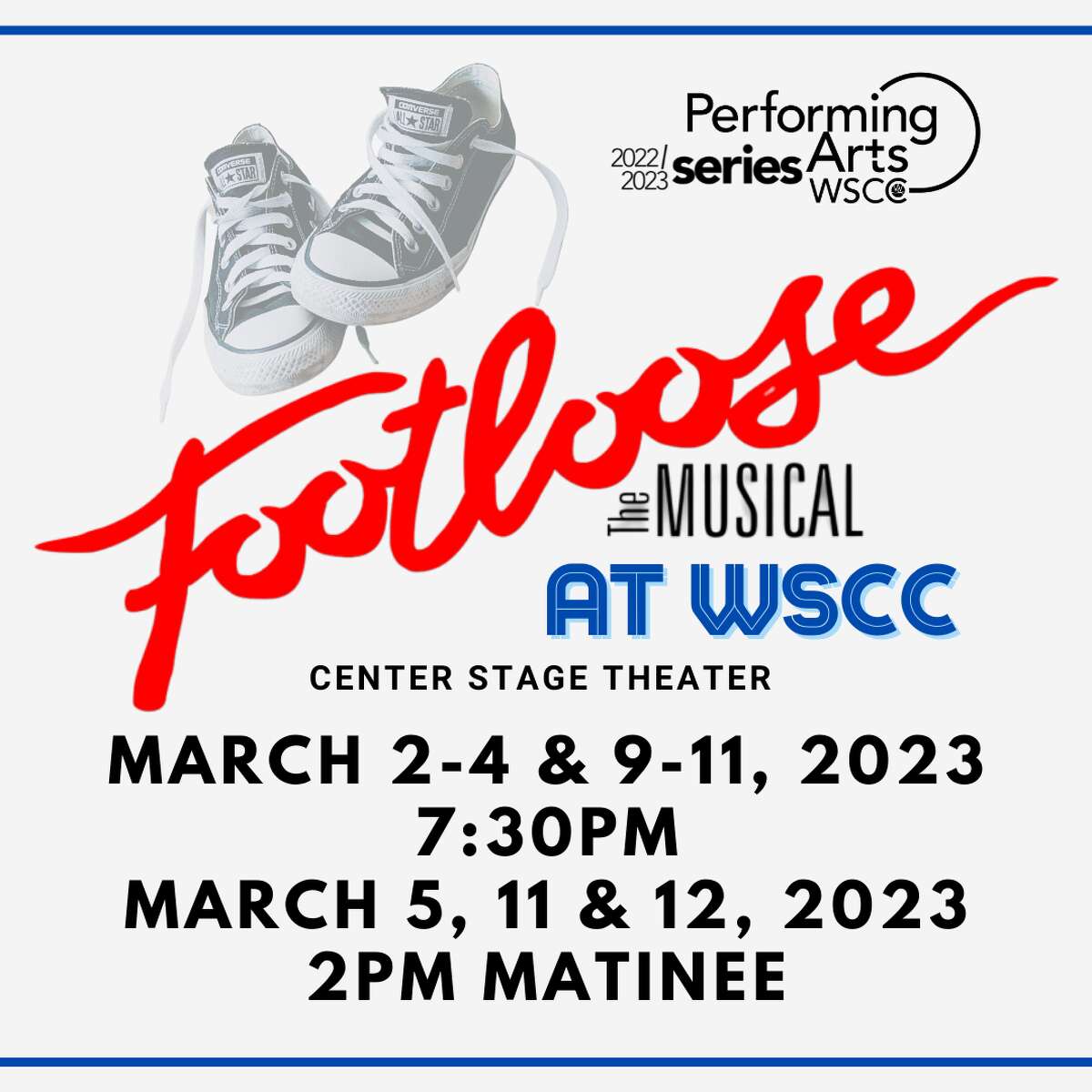 The West Shore Community College performing arts series presents the musical "Footloose" opening March 2 at center Stage Theatre.