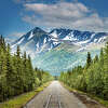 Railroad to Denali National Park, Alaska with impressive mountains