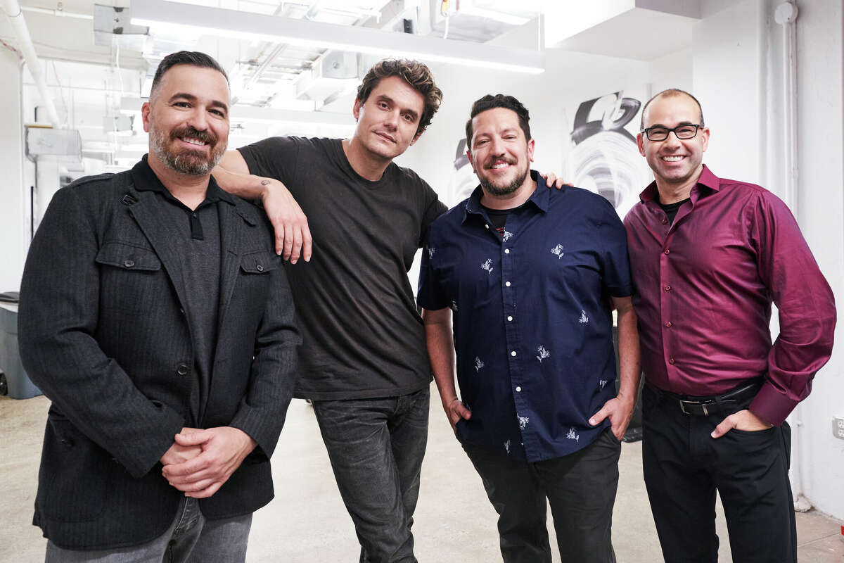 John Mayer records with the Impractical Jokers.