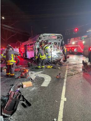 CTtransit bus collides with tractor-trailer in West Hartford
