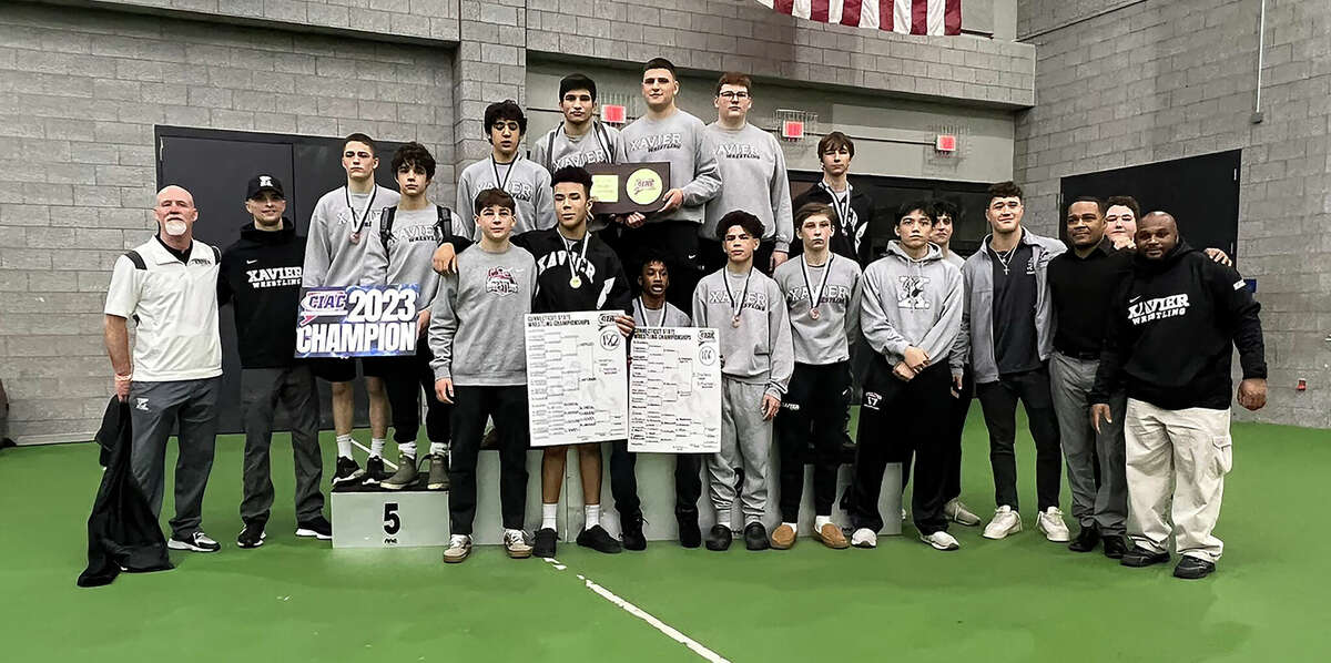 Xavier wrestling won a second consecutive CIAC State Open championship in New Haven on Saturday, Feb. 25, 2023.