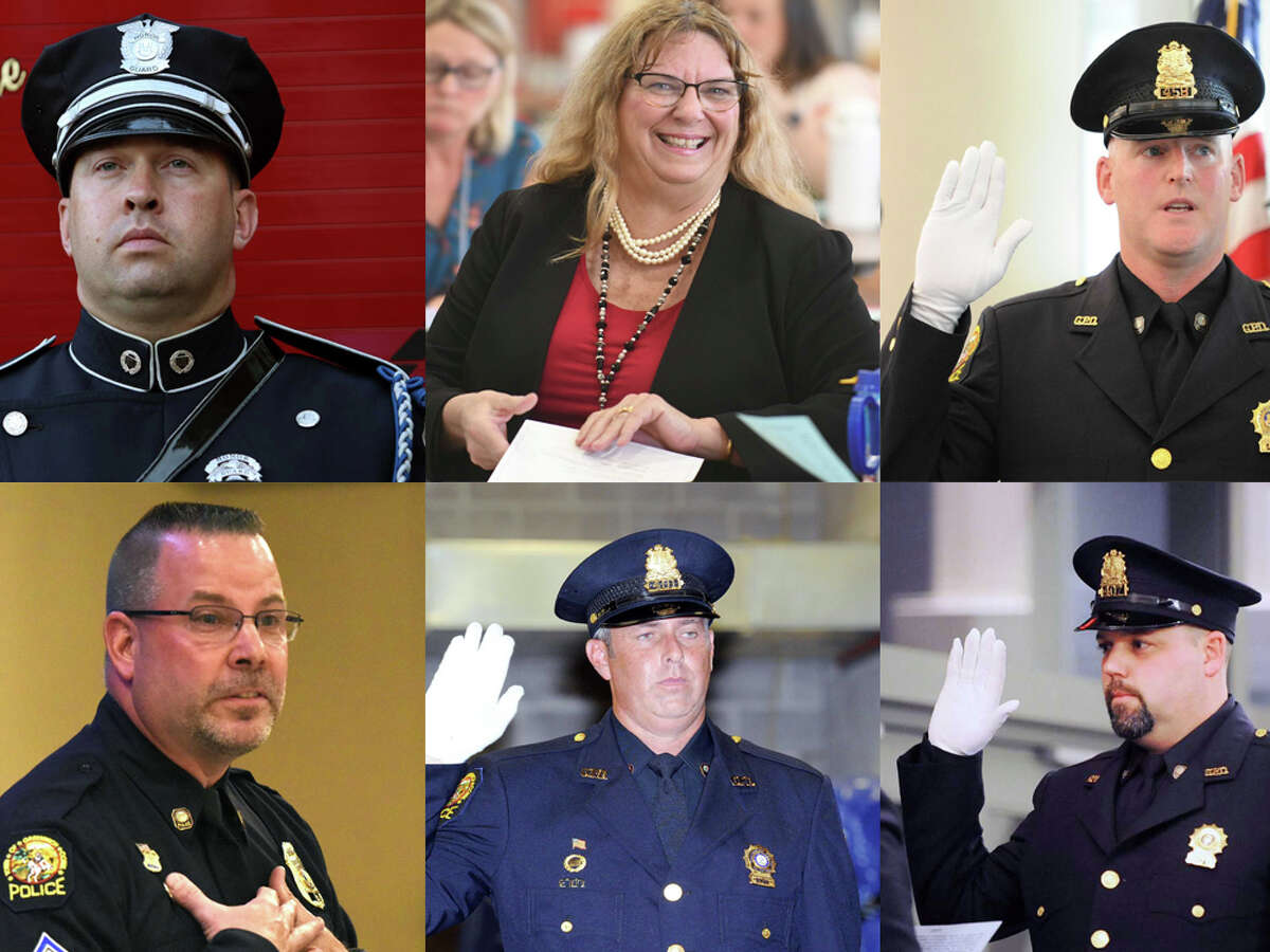 Here are some of Greenwich’s highest paid employees in 2022. Left to right: 2. Sgt. Michael Ucci, 3. Schools Superintendent Toni Jones, 5. Sgt. Ernest Mulhern, 6. Sgt. John Thorme, 13. Sgt. Richard Stook and 18. Lt. Martin O'Reilly.