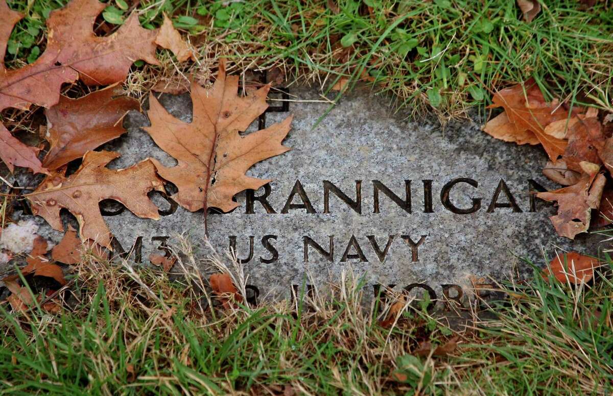 A veteran's grave marker at St. Agnes Cemetery in Branford. One state legislator has proposed a bill that seeks to improve upkeep of veterans' grave markers.