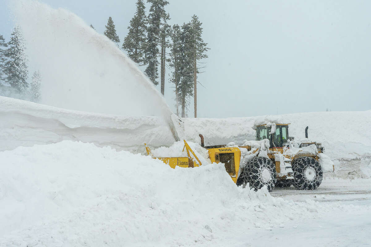 A blizzard hit Sugar Bowl Resort near Lake Tahoe, Calif., on March 1, 2023.