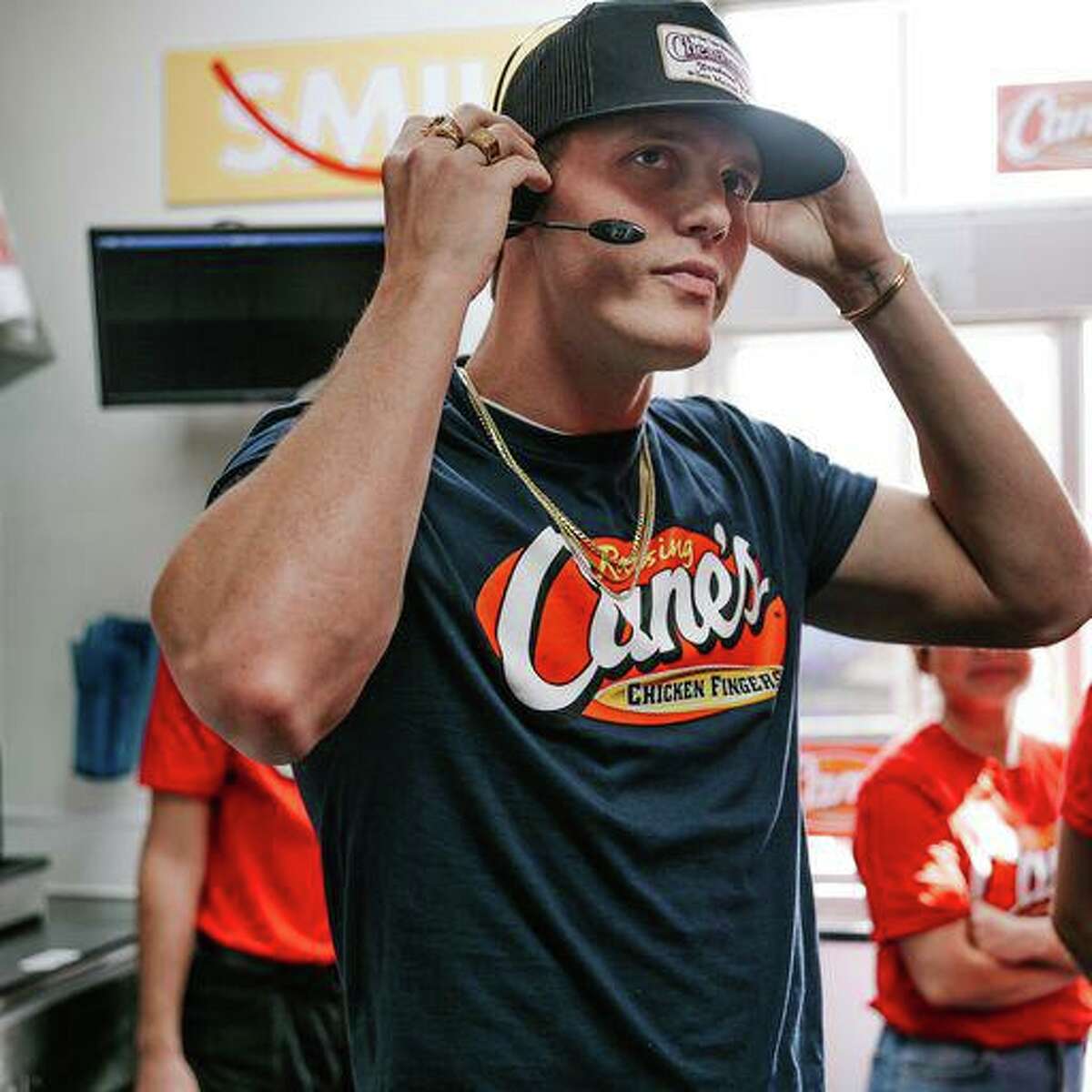 Raising Cane’s and RodeoHouston headliner Parker McCollum teamed up for a special hometown lunch by serving chicken finger meals to local Caniacs and fans at the Raising Cane’s located at 2127 W. Davis St. in Conroe Monday.