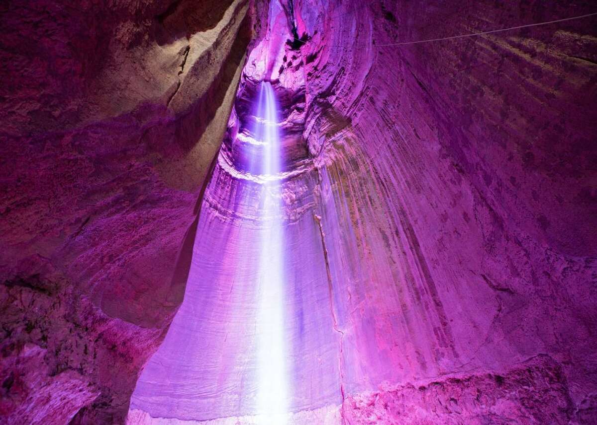 Underground waterfall in Ruby Falls, Tennessee Ruby Falls is America's tallest underground waterfall, meaning that it's literally a hidden gem. Located within Lookout Mountain near Chattanooga, Tennessee, visitors can descend 260 feet by elevator to see Ruby Falls' ancient cave formations and wander its cavern trail.