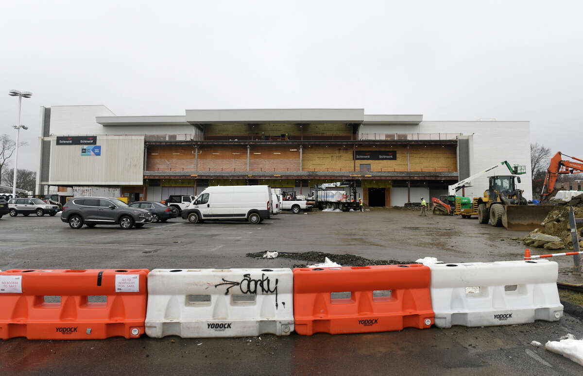 Construction continues at the planned site of a Whole Foods Market store at 110 High Ridge Road in Stamford, Conn., on Thursday, March 2, 2023. It would take over part of the space formerly occupied by a Lord + Taylor department store that closed in February 2021. 