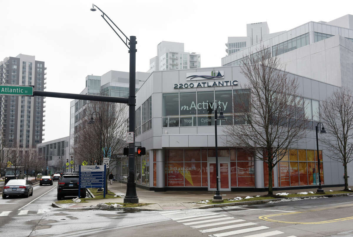 Stamford Health is planning to open an outpatient center, providing OB-GYN and family medicine services, in the building, at center, at 170 Washington Blvd., in the South End of Stamford, Conn.