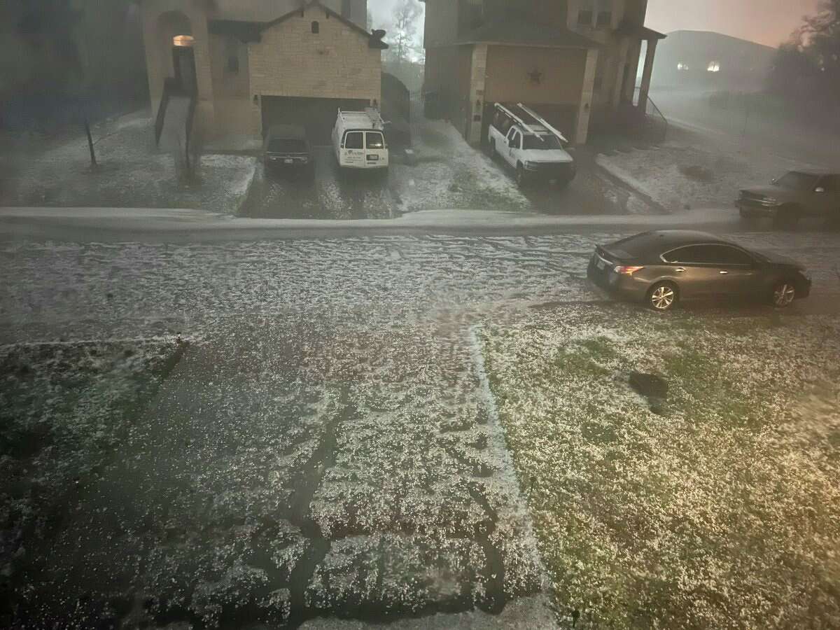 San Marcos got hit with hail for 10 minutes early Thursday morning, March 2, 2023.