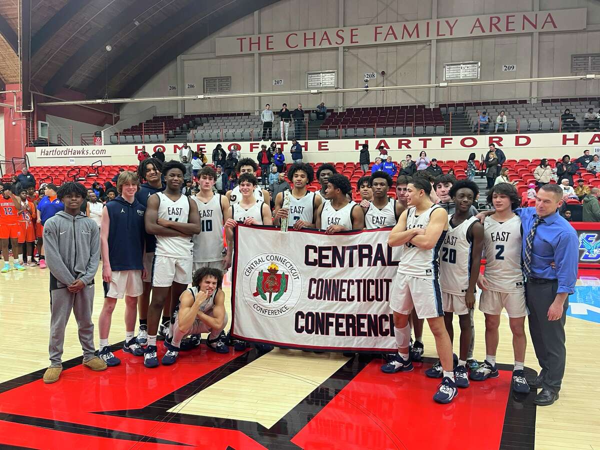 East Catholic beat Bloomfield to win the 2023 CCC boys basketball championship at the University of Hartford on Thursday, March 2, 2023.
