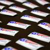 FILE - "I Voted" stickers are displayed at a polling place in Cheyenne, Wyo., Aug. 16, 2022. Switching political parties to be able to choose which primary to vote in is an old Wyoming tradition, one facing growing criticism as the state's Democrats struggle to field strong candidates and Republican primaries often all but decide who eventually wins office.