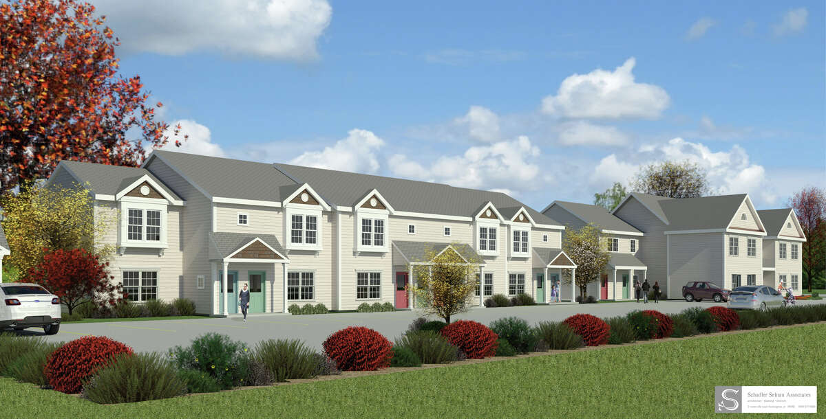 Rendering of the completed affordable housing development, The Wellington at 131 Cottage Road in Madison.