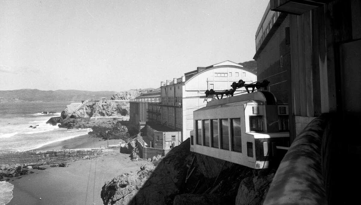 March 30, 1955: The Sky Tram connects the Cliff House to Lands End.