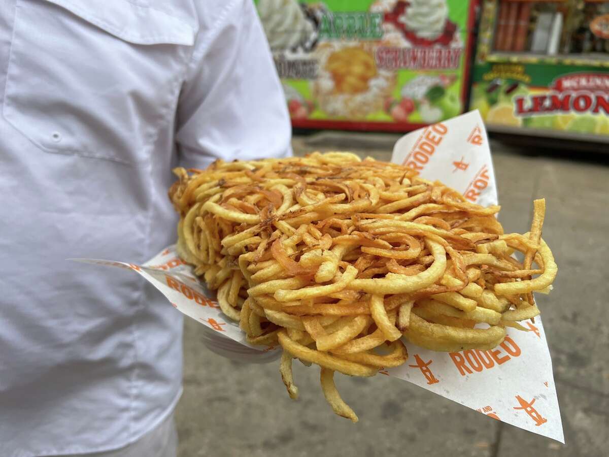 An order of fries at RodeoHouston's Midway section.