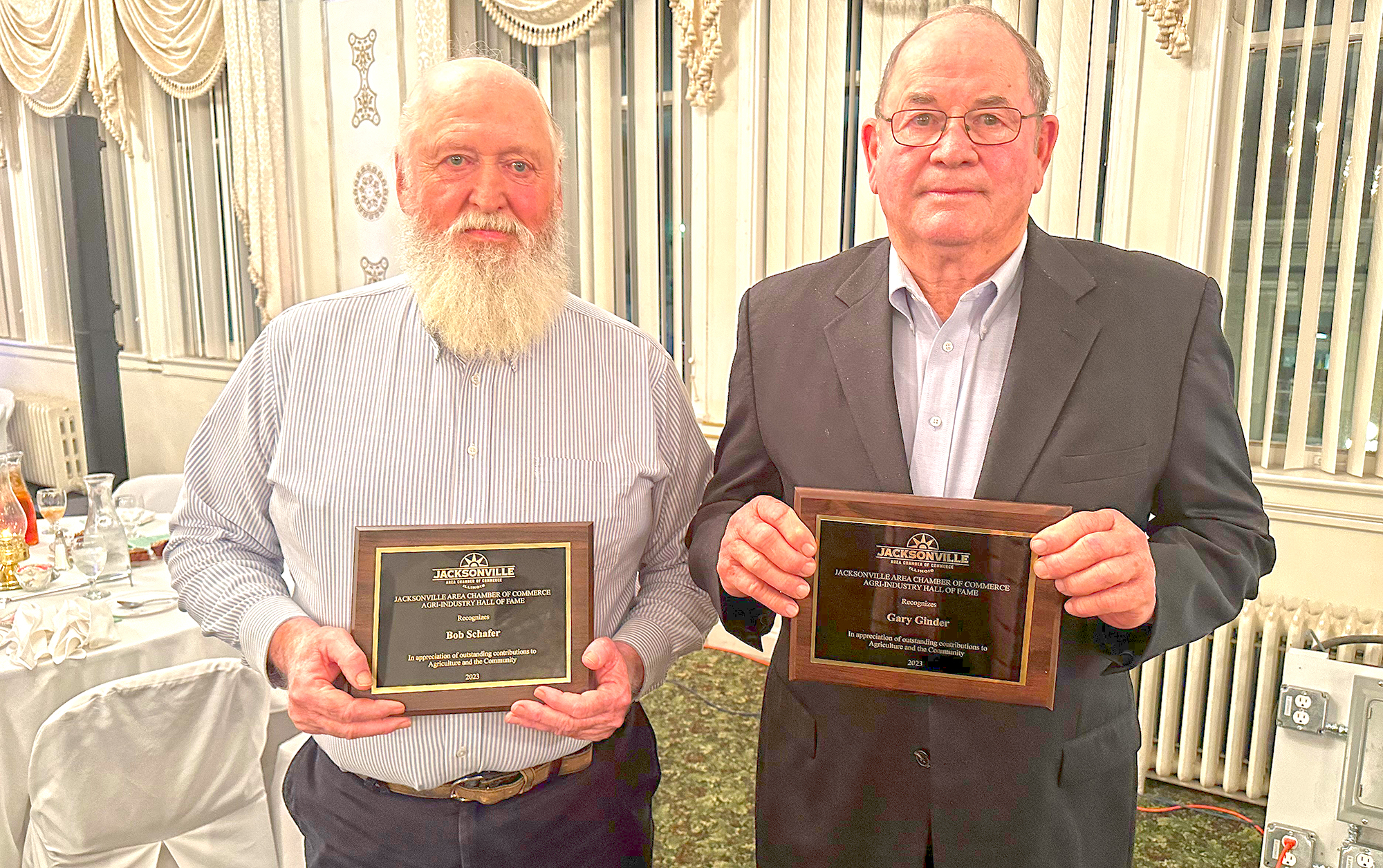 Chamber inducts Ginder, Schafer into agriculture corridor of fame