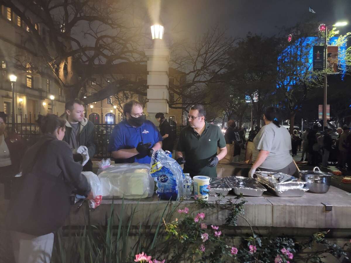 Benjamin Franklin Craft-Rendon, a member of Houston Food Not Bombs, filed a federal lawsuit Thursday against the city's Anti-Sharing Food Law after being ticketed at the Downtown Houston Library public area for sharing food with the homeless.