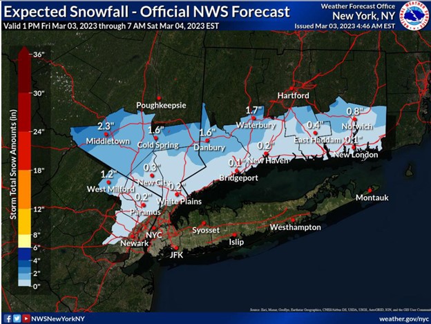 Snow, Rain, Flooding And Gusty Winds Hit Connecticut