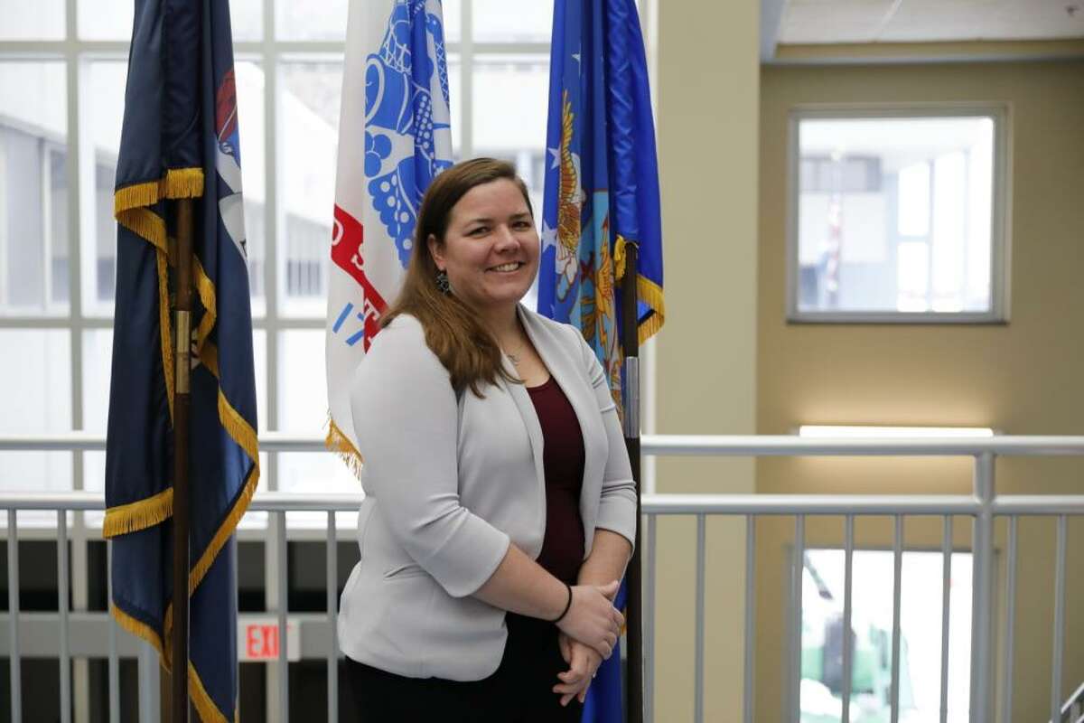 Amber Murray, a civilian management support specialist, is on duty at the state Division of Military and Naval Affairs Headquarters  in Latham. 