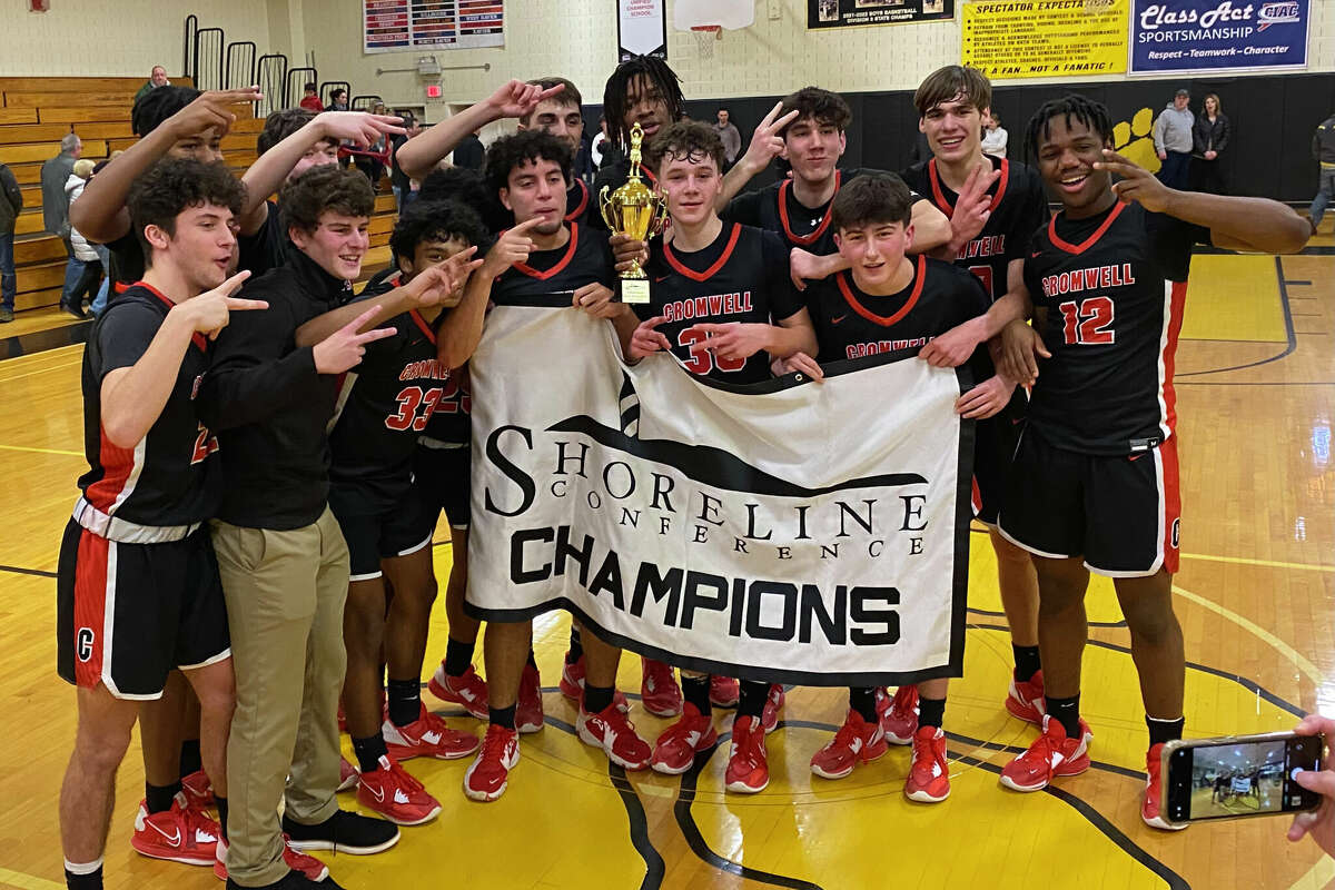 Cromwell wins the boys basketball Shoreline Conference at Polson Middle School, Madison on Friday, March 3, 2023.