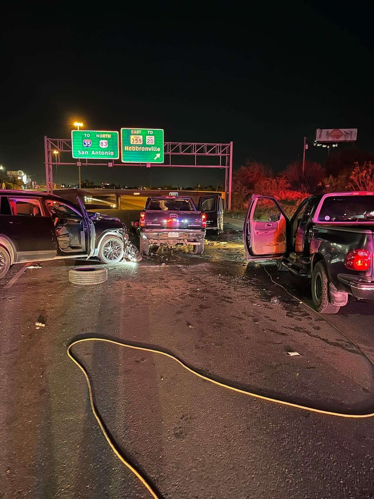 Two men were seriously injured after a two-vehicle collision in central Laredo on Friday, March 3, 2023.