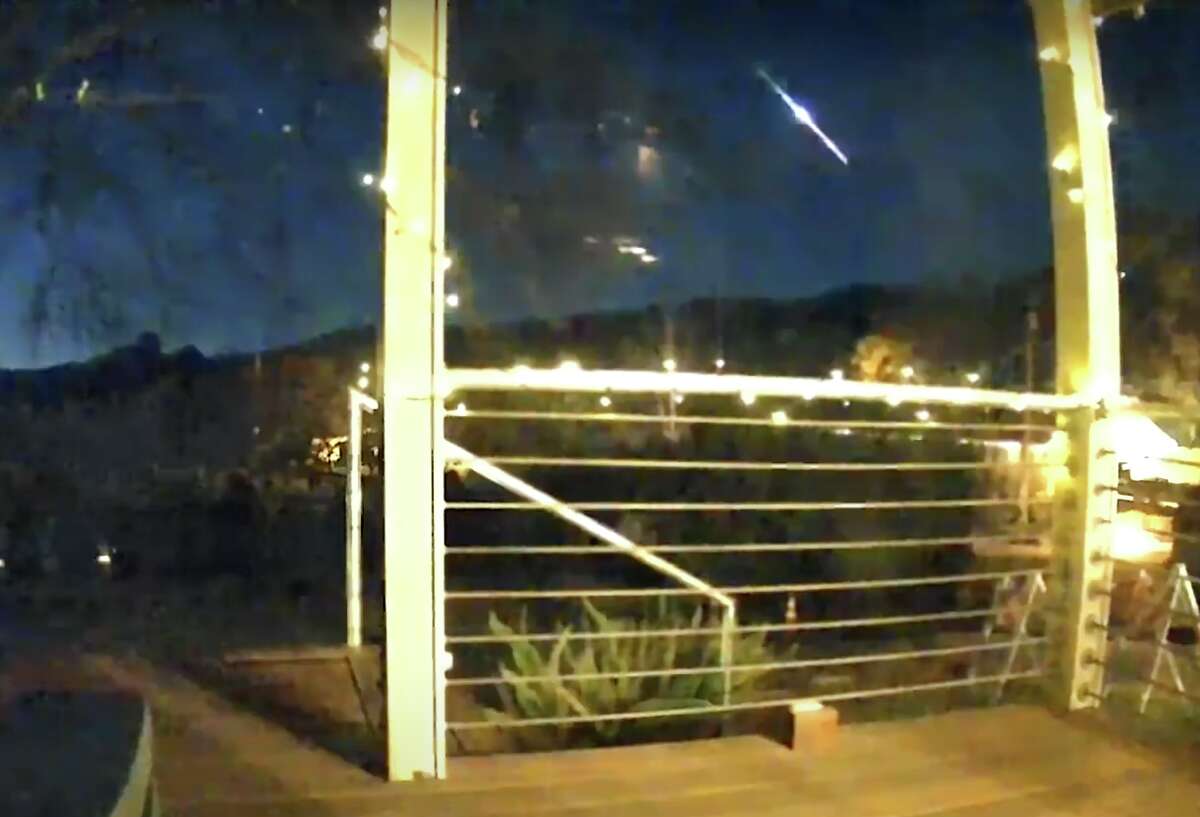 A meteor seen over Morgan Hill in Santa Clara County on Thursday, March 2, 2023.