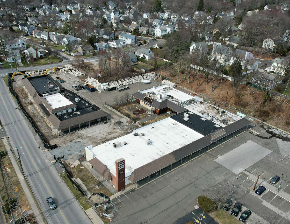 Development is underway at the former Noroton Heights Shopping Center in Darien, Conn. Monday, March 6, 2023. V20 Group purchased the remaining four acres of the former Noroton Heights Shopping Center for mixed-use redevelopment, including retail, apartments and a private preschool.