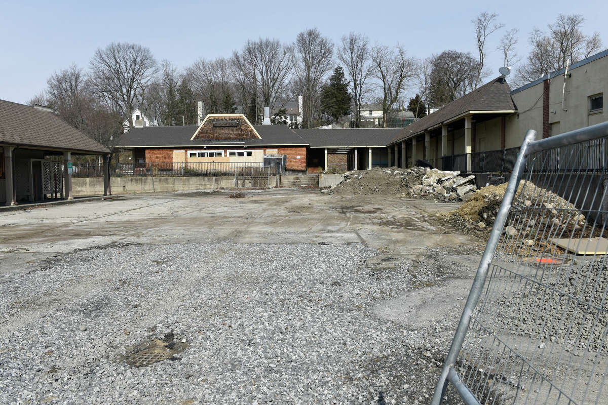 Development is underway at the former Noroton Heights Shopping Center in Darien, Conn. Monday, March 6, 2023. V20 Group purchased the remaining four acres of the former Noroton Heights Shopping Center for mixed-use redevelopment, including retail, apartments and a private preschool.