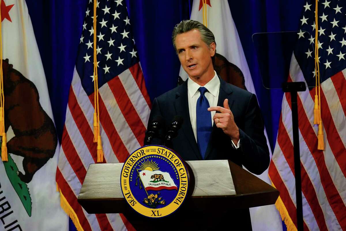 California Gov. Gavin Newsom delivers his annual State of the State address in Sacramento on March 8, 2022. This year, he will hold a series of press conferences instead.