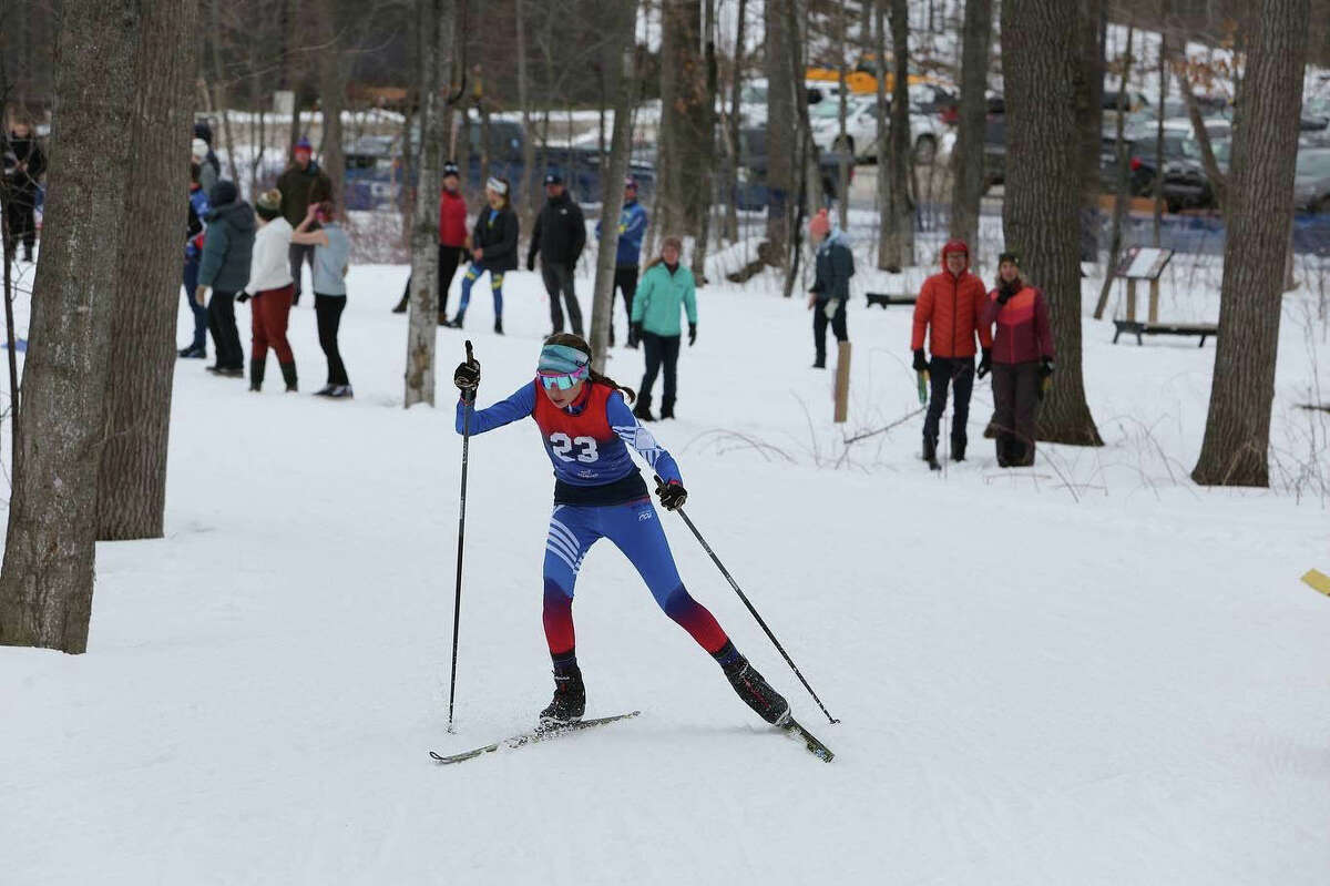 Dow High's Victoria Garces competes recently at the Michigan High School Nordic Ski Championships in Traverse City.
