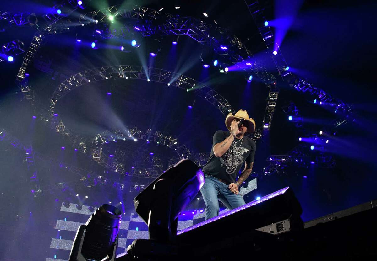 Jason Aldean performs at The Houston Livestock Show and Rodeo on Monday, March 6, 2023, at NRG Stadium in Houston.
