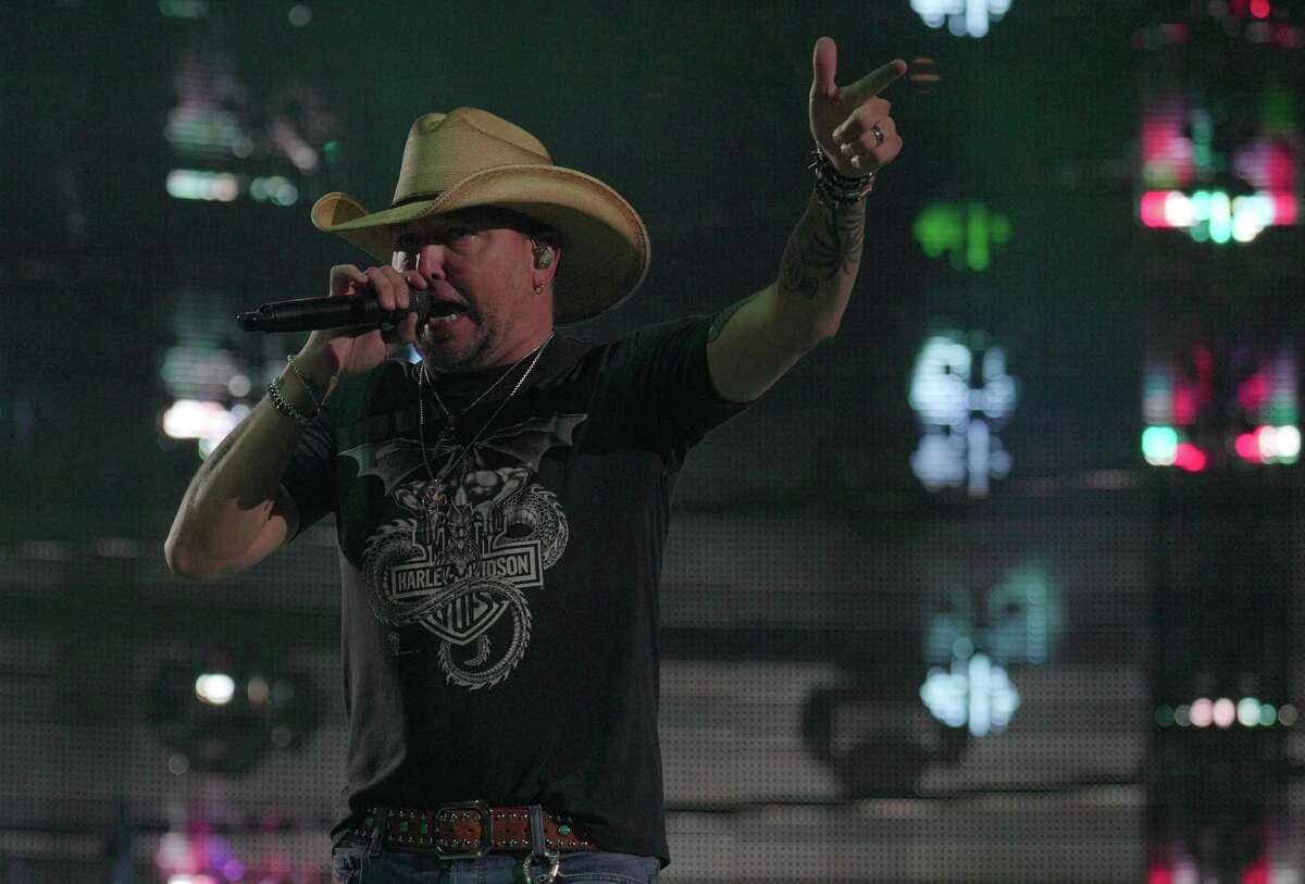 Jason Aldean performs at The Houston Livestock Show and Rodeo on Monday, March 6, 2023, at NRG Stadium in Houston.