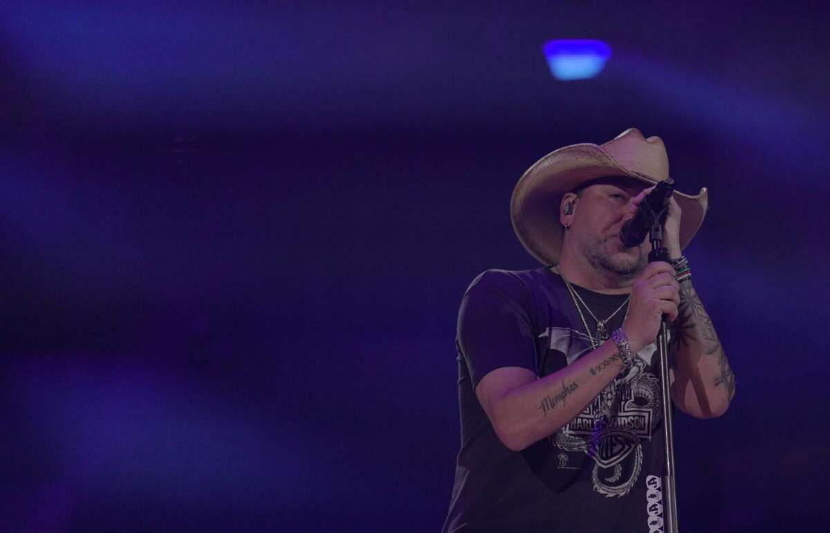 Jason Aldean performs at The Houston Livestock Show and Rodeo on Monday, March 6, 2023, at NRG Stadium in Houston.